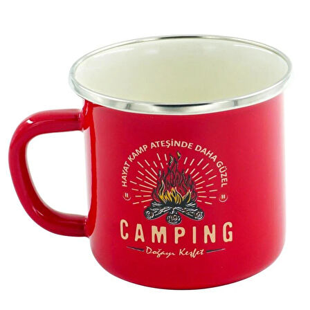 Orcamp Retro Emaye Kupa Bardak 330 cc [Camping] KIRMIZI