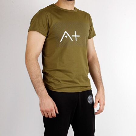 A+ Marche Erkek Haki Baskılı T-shirt