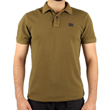 A+ Naples Erkek Haki Renk Polo Yaka T-shirt