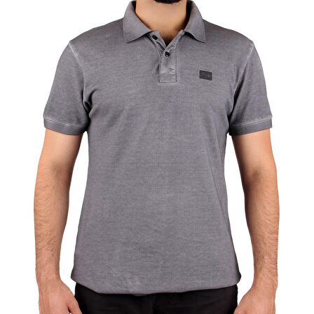 A+ Naples Erkek Gri Renk Polo Yaka T-shirt