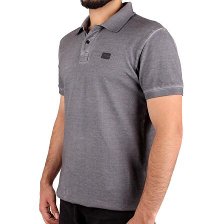 A+ Naples Erkek Gri Renk Polo Yaka T-shirt