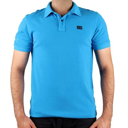 A+ Naples Erkek Mavi Renk Polo Yaka T-shirt