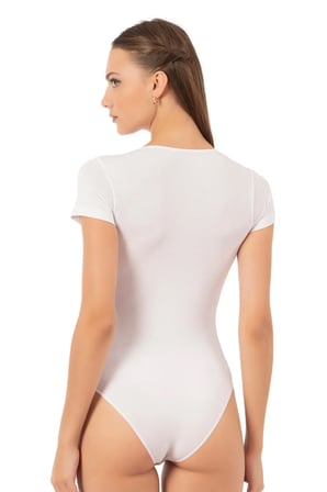 Fit Kesim - BİSİKLET YAKA Kısa Kol Kancalı Body, Tesettür Body SOFT PAMUK (Dar Kesim Vücudu Sarar)