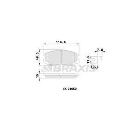 Daıhatsu On Fren Balatası Daıhatsu Terios 1.3 4wd 1.3 Vvt I 4x4 1.5 Vvt I 01=> - Braxıs Ab0250