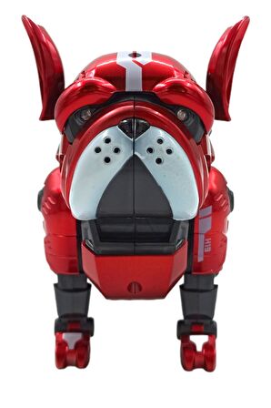 Havlayan, Işıklı ve Ayarlanabilir Oyuncak Robot Metal Köpek 12cm. Kırmızı