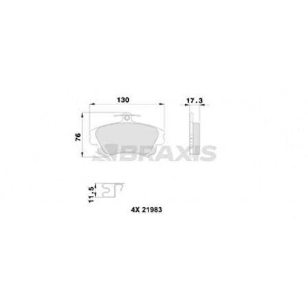 Mitsubıshı On Fren Balatası Carısma 95>09 1.6 Colt 04> 1.5 / Volvo S40 95> - Braxıs Ab0112