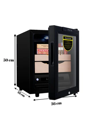 Quantoro QCC-43 Elektronik Nemlendirme & Soğutmalı Siyah Puro Dolabı - QTR-006