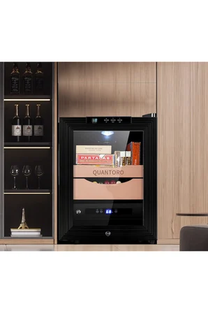 Quantoro QCC-43 Elektronik Nemlendirme & Soğutmalı Siyah Puro Dolabı - QTR-006