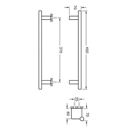 VitrA Diagon Uzun Havluluk Krom A44432