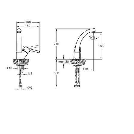 Punto Viva Döner Lavabo Bataryası A41063 