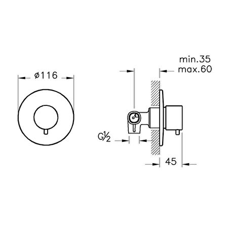 VitrA Ankastre Yönlendirici 2 Yollu A41656