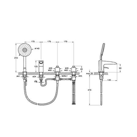 Artema T4 A41283 Gümüş Banyo Bataryası