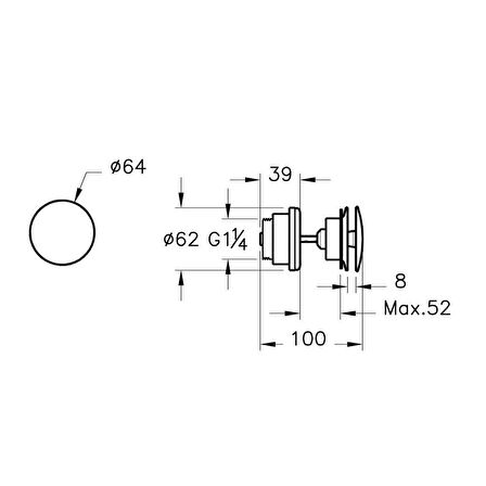 VitrA Lavabo Yuvarlak Süzgeci Universal Basmalı Altın A4514923