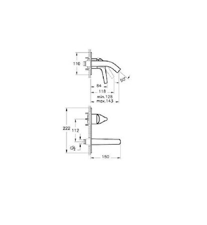 Ankastre Lavabo Bataryası  Sıvaüstü Grubu - Flow A42240