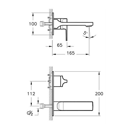 VitrA Suit L A4248626 Ankastre Lavabo Bataryası, Bakır