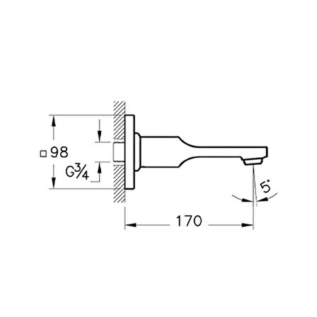 VitrA A42491 Suit L Çıkış Ucu, Krom