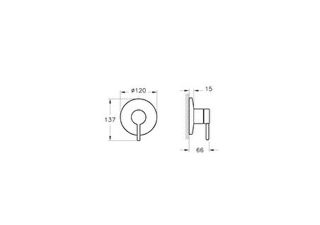 VitrA Origin A4262126 Ankastre Lavabo Bataryası, Duvardan Kontrol, Sıva Üstü, Bakır