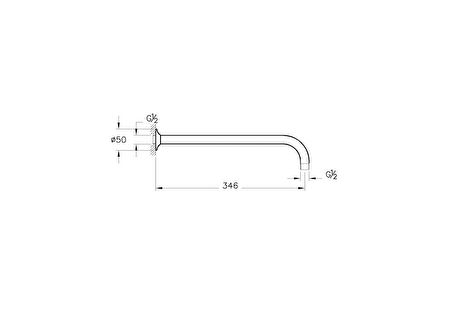 VitrA Origin Duş Dirseği Mat Siyah (Duvardan - Uzun) A4565236