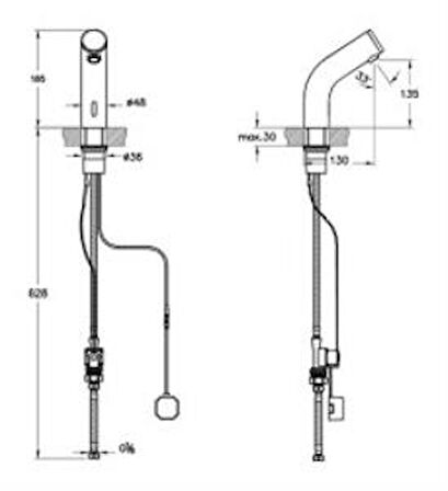 VitrA Sento Çocuk Temassız Lavabo Bataryası A47187 Pilli - Tek Su Girişli - Krom-Yeşil