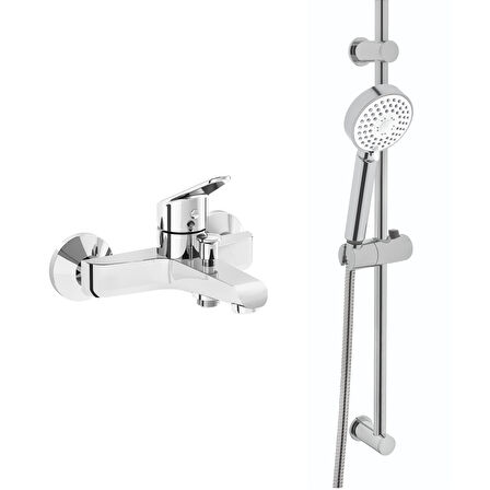 Serenity Banyo Bataryası ve 3F Rail El Duş Seti, Krom