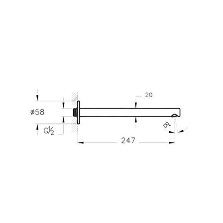 VitrA Origin A42683 Ankastre Lavabo Çıkış Ucu