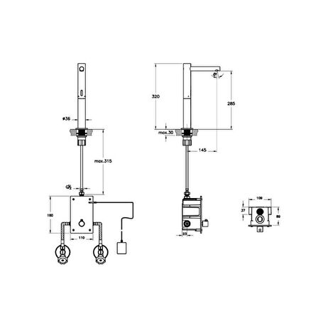 VitrA Origin A4722126 Temassız Lavabo Bataryası, Elektrikli, Bakır