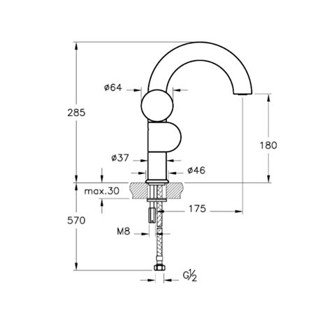 VitrA Liquid A4275539 Sol Kumandalı Lavabo Bataryası, Parlak Siyah