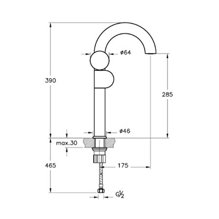 VitrA Liquid A42794 Sol Kumandalı Yüksek Lavabo Bataryası,Krom