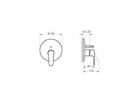 Artema Root Round A4283034 Ankastre Banyo Bataryası, Fırçalı Nikel