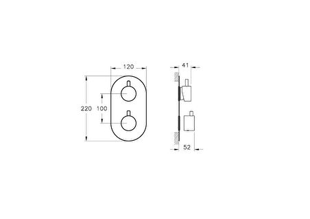 Artema AquaHeat A47117 R2 Ankastre Banyo/Duş Bataryası, Krom