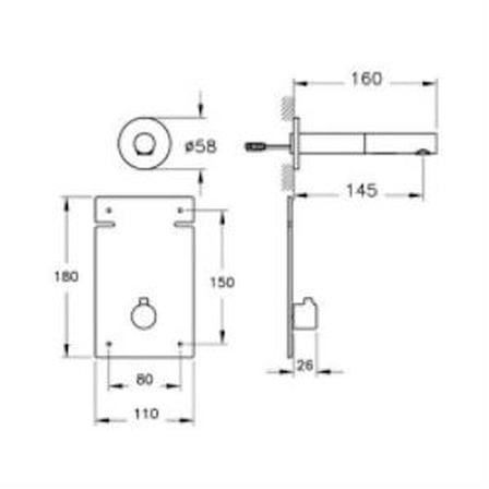 VitrA Origin Temassız Ankastre Lavabo Bataryası A4711034 Kısa - Fırçalı Nikel