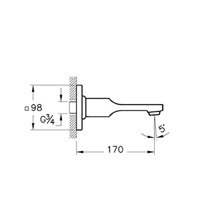 VitrA Suit L A4249126 Ankastre  Çıkış Ucu, Bakır