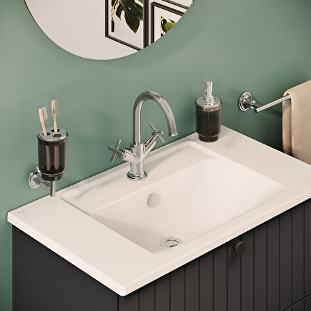 VitrA Origin Classic A42884 Lavabo Bataryası, Çift Kumandalı, Krom