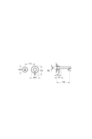 Origin Ankastre Lavabo Bataryası Sıva Üstü Grubu  A4258136WTC