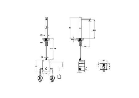 VitrA Origin A4722136WTC Temassız Lavabo Bataryası (Elektrikli - Çift Su Girişli), Mat Siyah