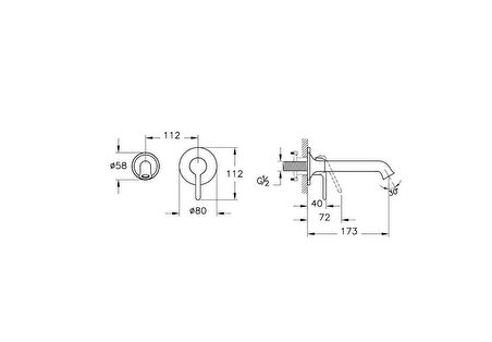 Origin Classic Ank.Lav.Bat Sıva Üstü 2D Soft Bakır A4288929 Ankastre Lavabo Bataryası