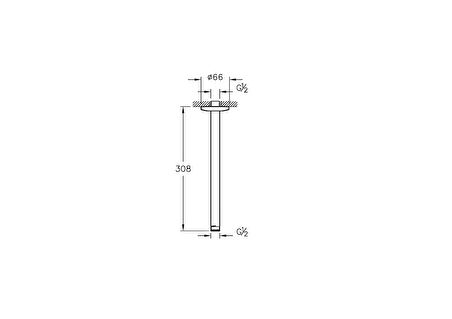 Artema A4565074 Tavandan Duş Dirseği, Soft Altın