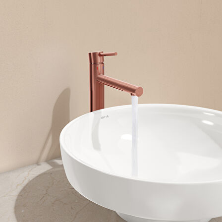 Vitra Origin A4255729 Yüksek Lavabo Bataryası, Soft Bakır