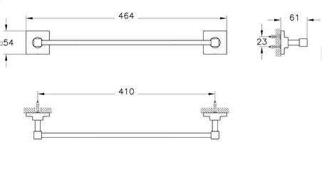 Root Kısa Havluluk, 40 cm, Krom A44809