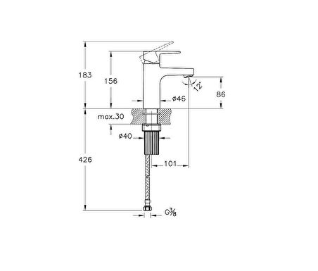 Flow Square Lavabo Bataryası Mat Siyah A4304436