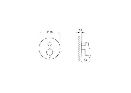 Artema Root Round A43258 Ankastre Termostatik Banyo Bataryası, Krom