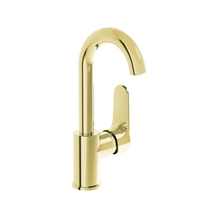 Artema Root Round A4275474 Lavabo Bataryası, Döner Borulu, Soft Altın