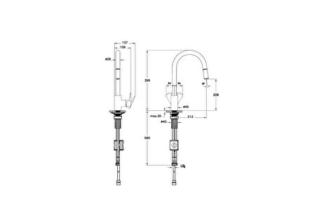Artema Shift T20 A43678 Eviye Bataryası, C Tipi, Pull-Down, Krom