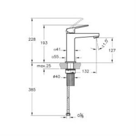 Artema Minimax Square A4372224 Yüksek Lavabo Bataryası, Fırçalı Bakır