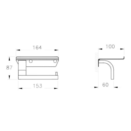 VitrA Arkitekta A44444 Etajerli Tuvalet Kağıtlığı, Krom