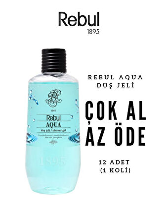 Rebul Aqua Duş Jeli 500ml x12 | Çok Al Az Öde | Ferah Su Esintisi | Ekonomik Paket