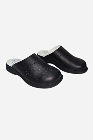 Lacivert Medikal Hastane Mutfak Ortopedik Deri Terlik