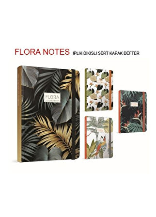 Gıpta Flora Notes A5 120 Yaprak Çizgili İplik Dikişli Sert Kapaklı Defter