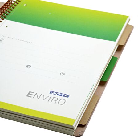 Gıpta Enviro A4 120 Yaprak Sert Karton Kapak Spiralli Defter Kareli
