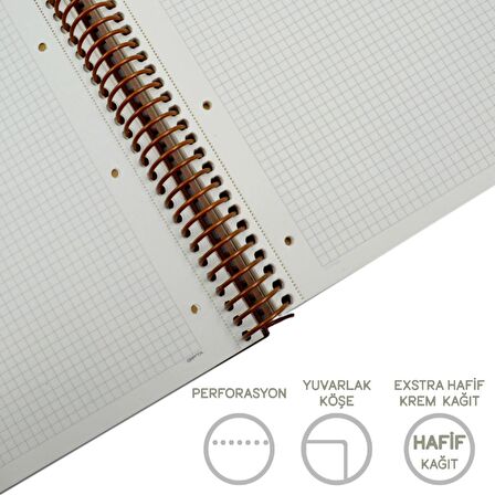Gıpta Enviro A4 120 Yaprak Sert Karton Kapak Spiralli Defter Kareli